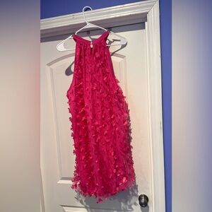 Elegant Pink Heart Butterfly Dress